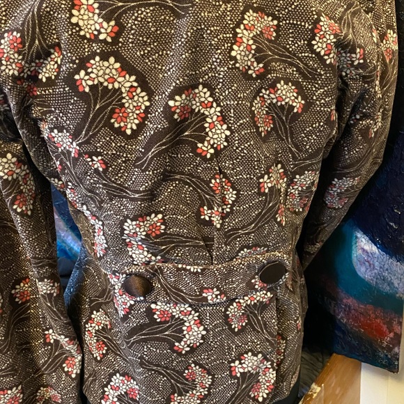 Kensie Girl Brown Flower Velvet blazer - Picture 3 of 5